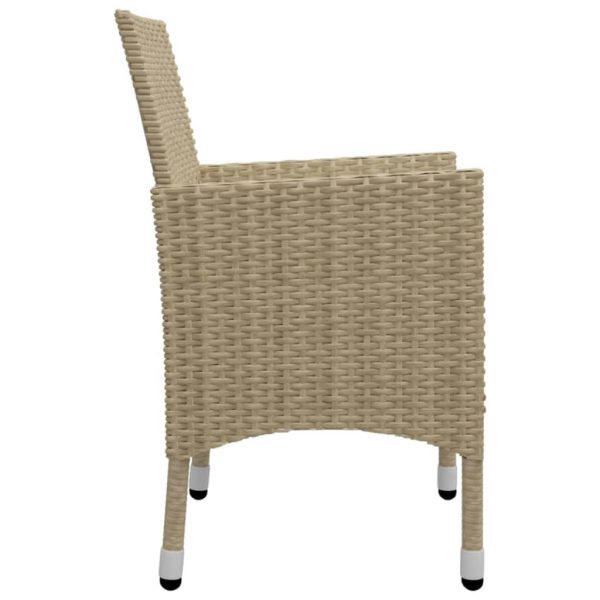 Set Mobili Da Pranzo Per Giardino 5 Pz Beige - Image 5
