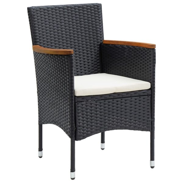 Set Mobili Da Pranzo Per Giardino 5 Pz Nero - Image 3
