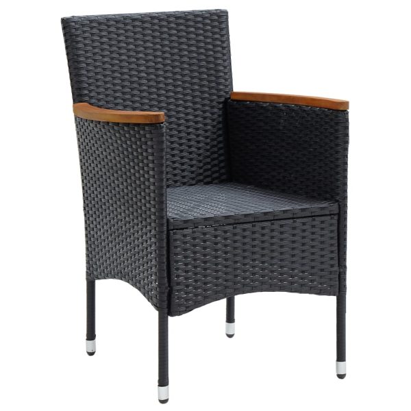 Set Mobili Da Pranzo Per Giardino 5 Pz Nero - Image 5