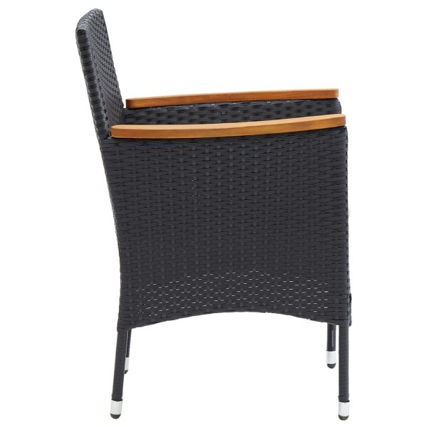 Set Mobili Da Pranzo Per Giardino 5 Pz Nero - Image 6