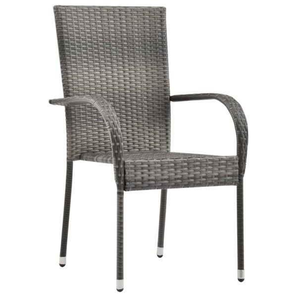 Set Mobili Da Pranzo Per Giardino 5 Pz Grigio - Image 3