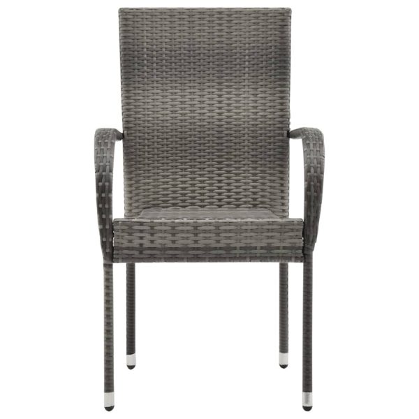 Set Mobili Da Pranzo Per Giardino 5 Pz Grigio - Image 4