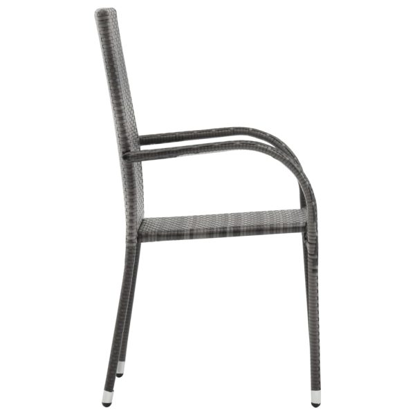 Set Mobili Da Pranzo Per Giardino 5 Pz Grigio - Image 5