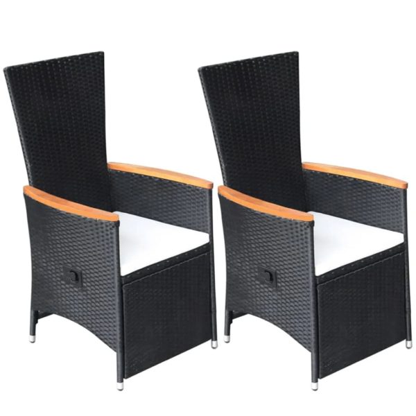 Set Mobili Da Pranzo Per Giardino 5 Pz Nero - Image 6