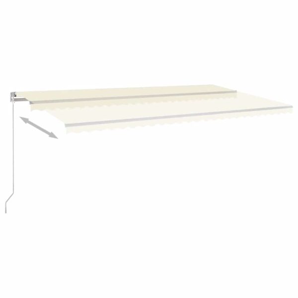 Tenda Da Sole Retrattile Manuale Con Led 600x300 Cm Crema - Image 4