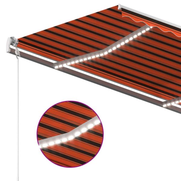 Tenda Automatica Sensore Vento E Led 400x350 Cm Arancio Marrone - Image 5
