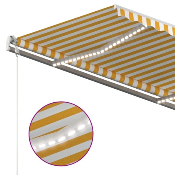 Tenda Automatica Con Sensore Vento Led 450x350 Cm Gialla Bianca - Image 5