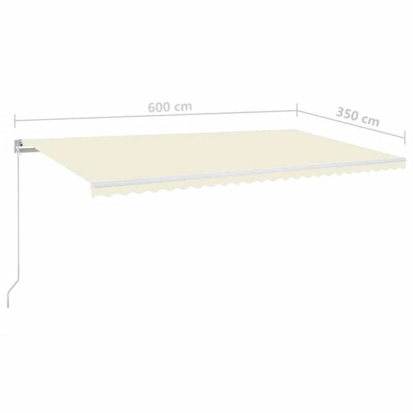 Tenda Da Sole Retrattile Manuale 600x350 Cm Crema - Image 6