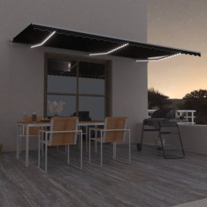 Tenda Automatica Con Sensore Vento E Led 600x350 Cm Antracite