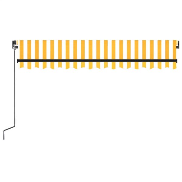 Tenda Da Sole Retrattile Manuale Led 350x250 Cm Gialla E Bianca - Image 4