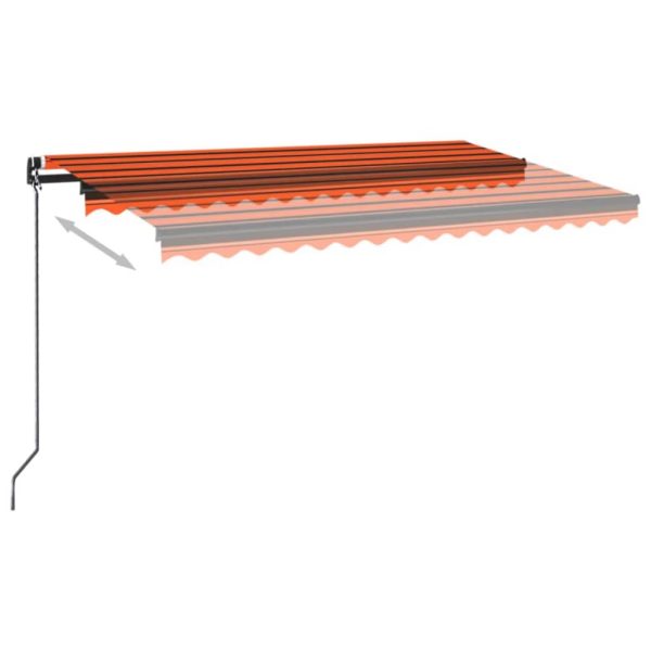 Tenda Da Sole Manuale Retrattile 400x350 Cm Arancione E Marrone - Image 3