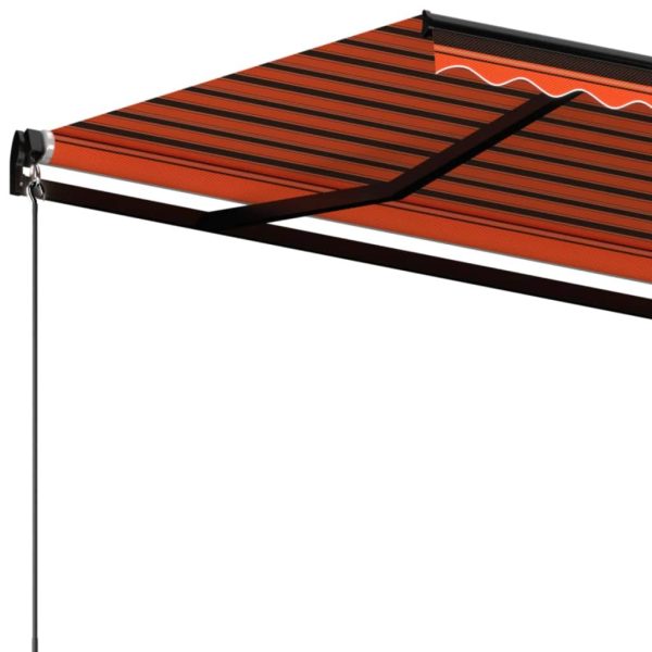 Tenda Da Sole Manuale Retrattile 400x350 Cm Arancione E Marrone - Image 5