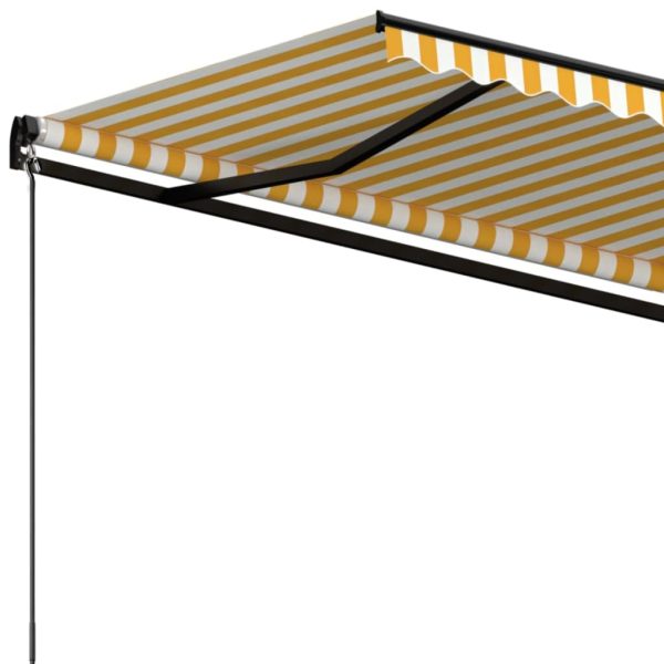 Tenda Da Sole Retrattile Manuale 500x350 Cm Gialla E Bianca - Image 5