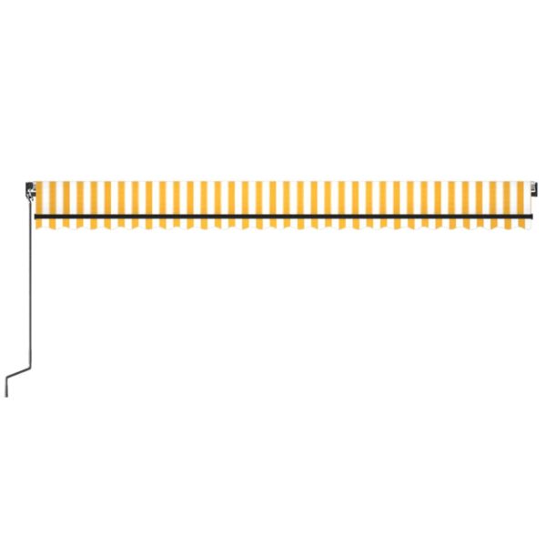 Tenda Da Sole Retrattile Manuale Led 600x350 Cm Giallo Bianco - Image 4