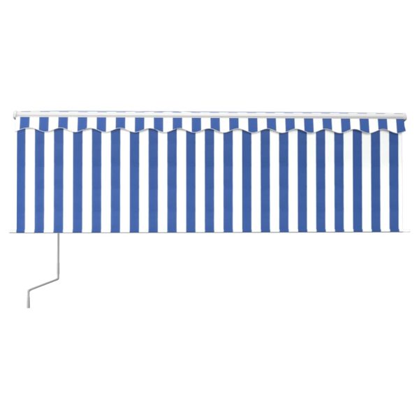 Tenda Automatica Parasole Led Sensore Vento 4,5x3 M Blu Bianco - Image 3
