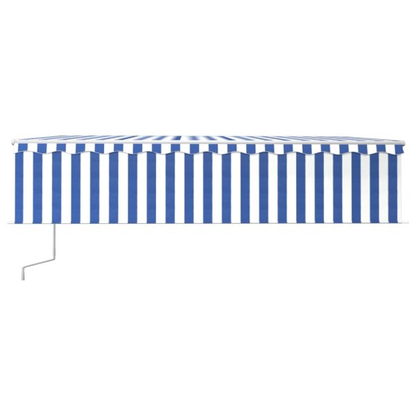 Tenda Sole Retrattile Automatica Con Parasole 6x3m Blu Bianco - Image 3