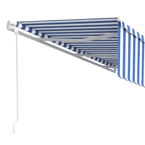 Tenda Sole Retrattile Automatica Con Parasole 6x3m Blu Bianco - Image 5