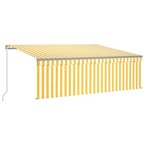 Tenda Sole Retrattile Manuale Con Parasole 4x3m Gialla Bianca - Image 2