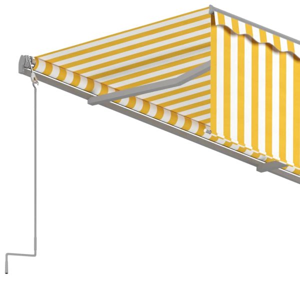 Tenda Sole Retrattile Manuale Con Parasole 4x3m Gialla Bianca - Image 5