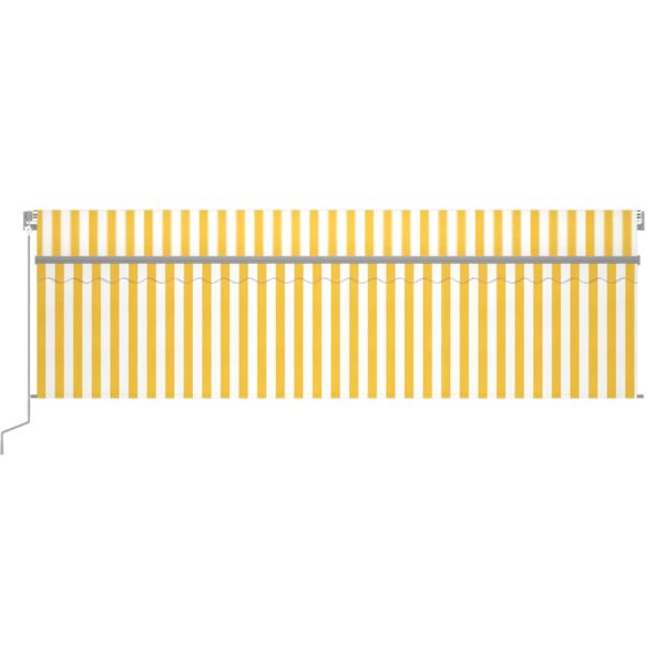 Tenda Sole Retrattile Manuale Parasole Led 5x3m Gialla Bianca - Image 3