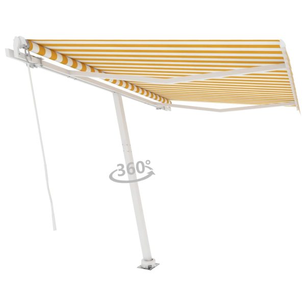 Tenda Da Sole Autoportante Manuale 350x250 Cm Gialla/bianca - Image 3