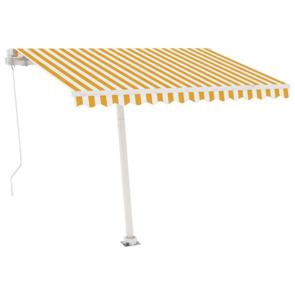 Tenda Da Sole Autoportante Manuale 350x250 Cm Gialla/bianca - Image 4