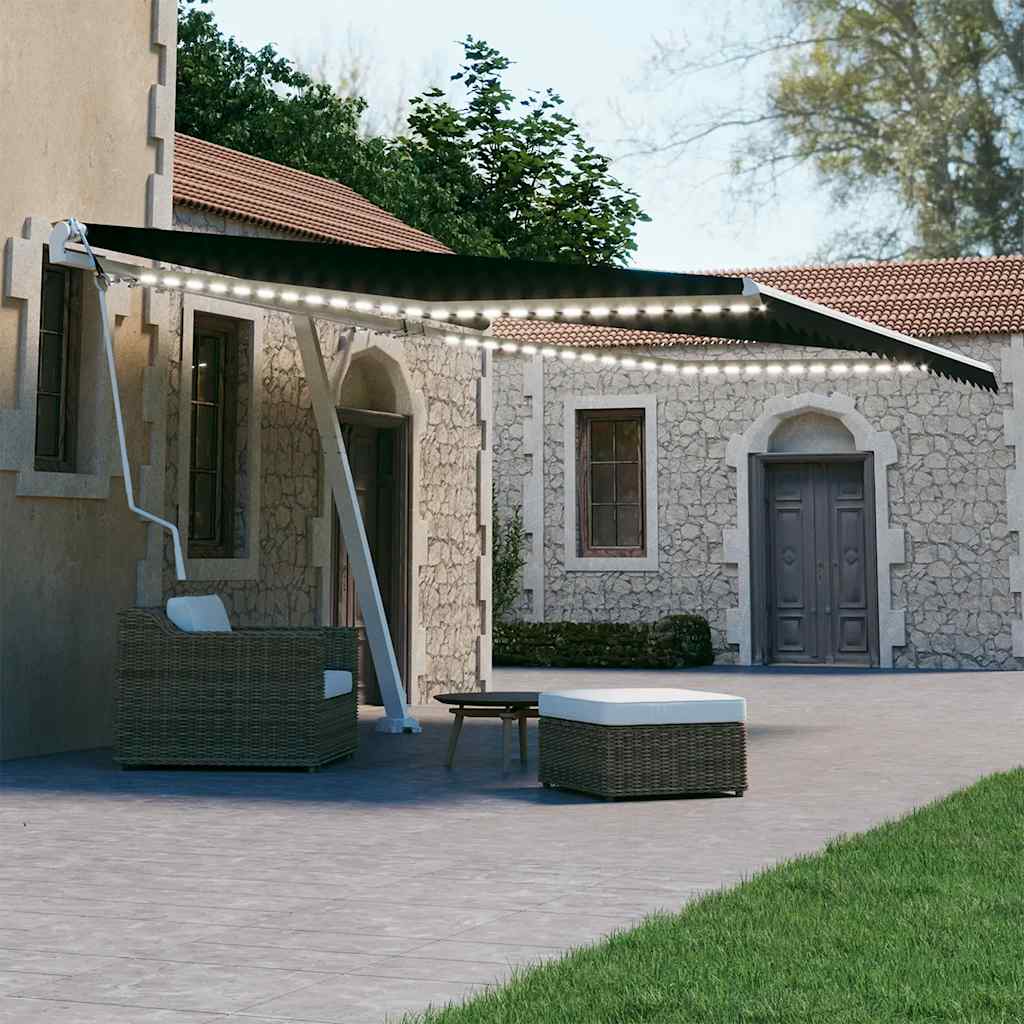 Tenda Automatica Con Sensore Vento E Led 450x300 Cm Antracite
