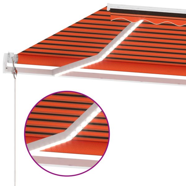 Tenda Automatica Sensore Vento E Led 450x300 Cm Arancio Marrone - Image 5