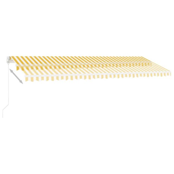 Tenda Da Sole Retrattile Manuale Led 500x300 Cm Gialla Bianca - Image 4