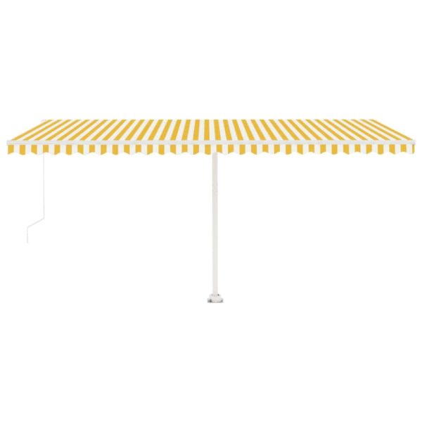 Tenda Da Sole Retrattile Manuale Led 500x300 Cm Gialla Bianca - Image 5
