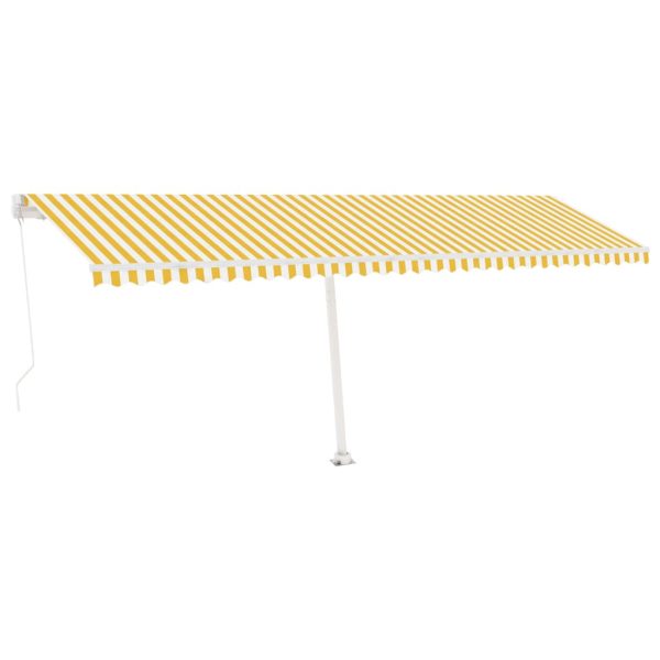 Tenda Da Sole Retrattile Manuale E Led 600x300cm Gialla Bianca - Image 3