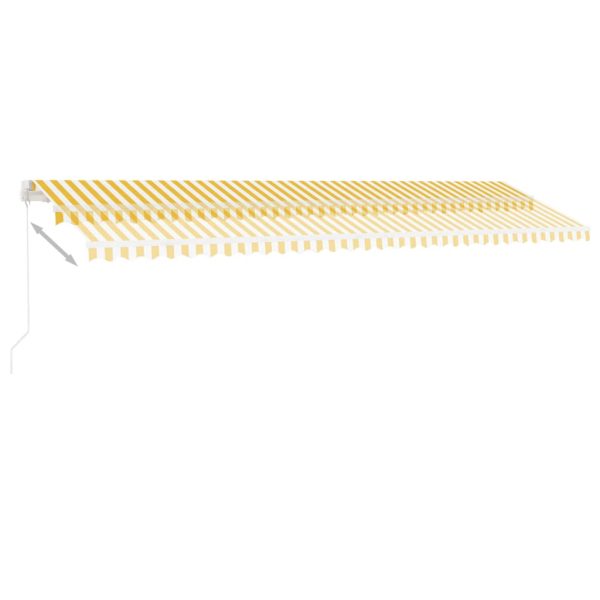 Tenda Da Sole Retrattile Manuale E Led 600x300cm Gialla Bianca - Image 4