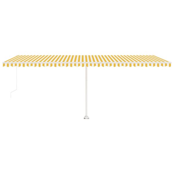 Tenda Da Sole Retrattile Manuale E Led 600x300cm Gialla Bianca - Image 5