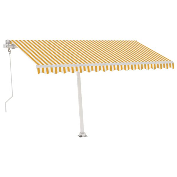 Tenda Automatica Sensore Vento E Led 450x350 Cm Gialla Bianca - Image 4