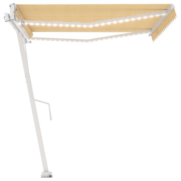 Tenda Automatica Sensore Vento E Led 450x350 Cm Gialla Bianca - Image 5