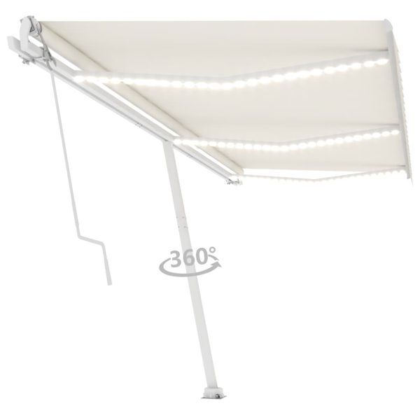 Tenda Automatica Con Sensore Vento E Led 600x350 Cm Crema - Image 3