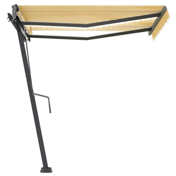 Tenda Da Sole Manuale Con Led 300x250 Cm Gialla E Bianca - Image 3