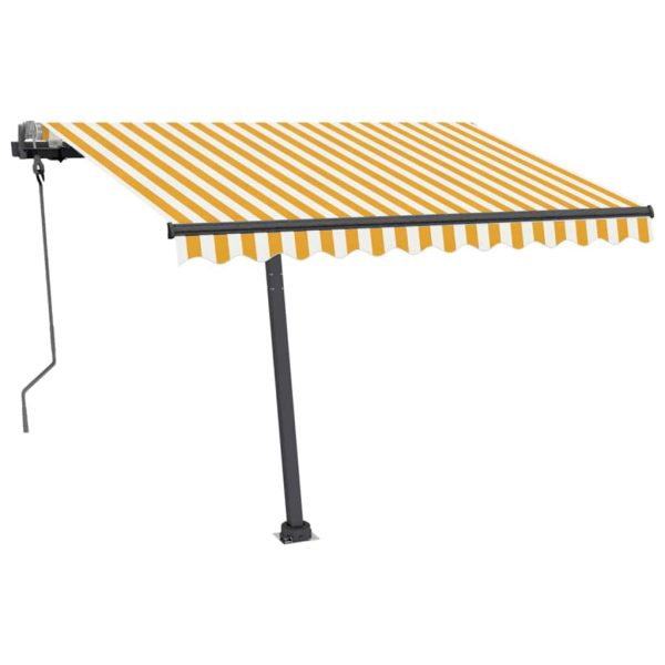 Tenda Da Sole Manuale Con Led 300x250 Cm Gialla E Bianca - Image 4