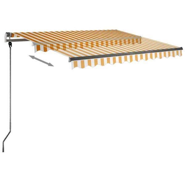 Tenda Da Sole Manuale Con Led 300x250 Cm Gialla E Bianca - Image 5