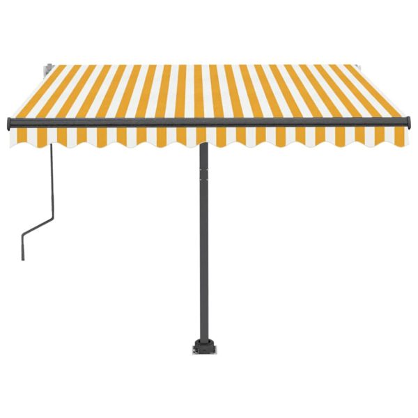 Tenda Da Sole Manuale Con Led 300x250 Cm Gialla E Bianca - Image 6