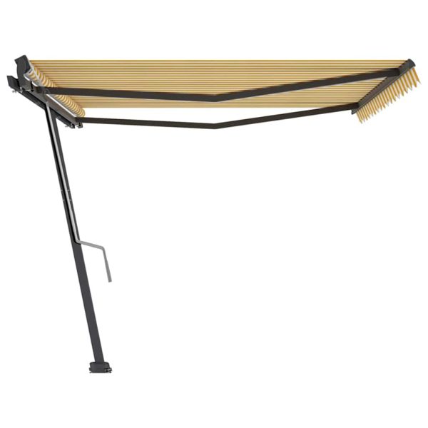 Tenda Retrattile Manuale Con Palo 400x300 Cm Giallo/bianco - Image 3
