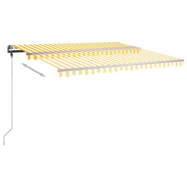 Tenda Retrattile Manuale Con Palo 400x300 Cm Giallo/bianco - Image 6