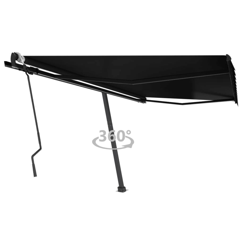 Tenda Da Sole Retrattile Manuale Con Palo 400x300 Cm Antracite