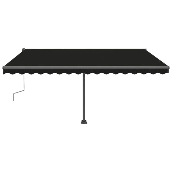 Tenda Da Sole Retrattile Manuale Con Palo 400x300 Cm Antracite - Image 4