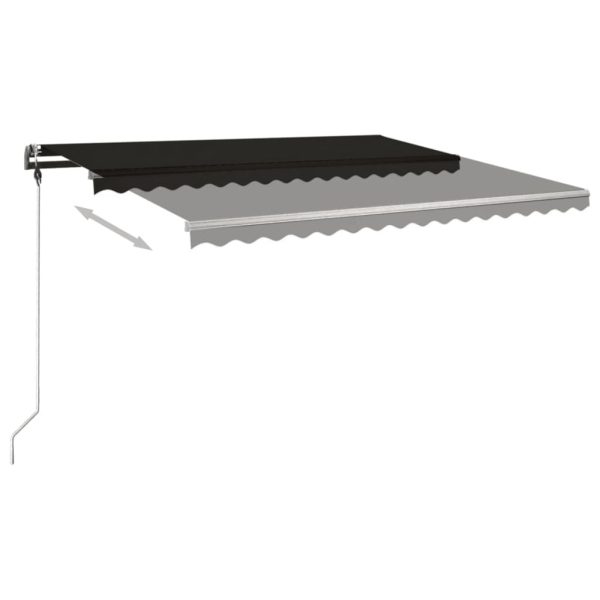 Tenda Da Sole Retrattile Manuale Con Palo 400x300 Cm Antracite - Image 5