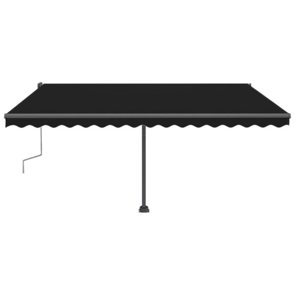 Tenda Da Sole Retrattile Manuale Con Led 400x300 Cm Antracite - Image 4
