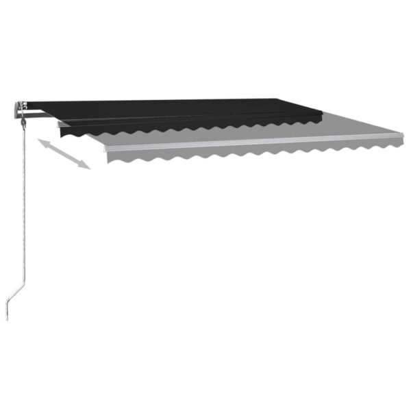 Tenda Da Sole Retrattile Manuale Con Led 400x300 Cm Antracite - Image 5