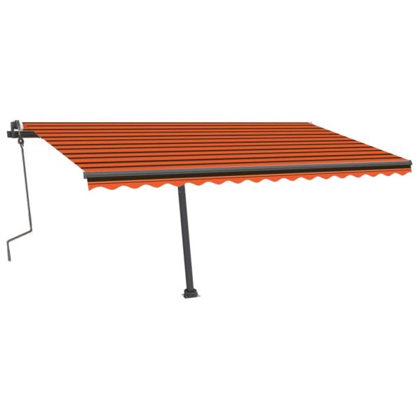 Tenda Da Sole Retrattile Manuale Led 400x300 Cm Arancio Marrone - Image 3