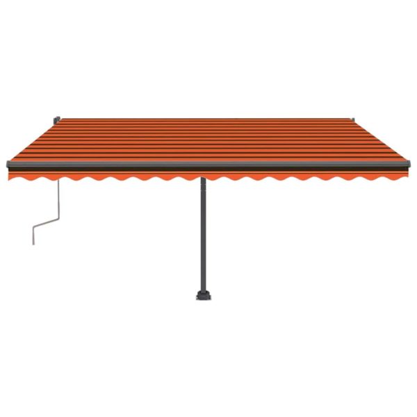 Tenda Da Sole Retrattile Manuale Led 400x300 Cm Arancio Marrone - Image 4
