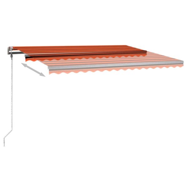 Tenda Da Sole Retrattile Manuale Led 400x300 Cm Arancio Marrone - Image 5